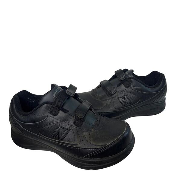 New Balance 577 Size 8.5 Women Black Leather Work Walking Travel Shoes WW577VK - Picture 1 of 11